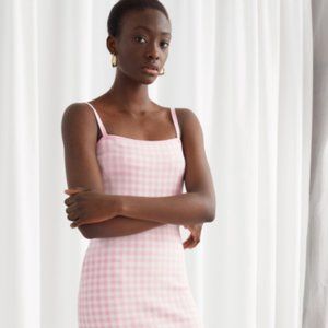 & OTHER STORIES Fitted Gingham Midi Dress